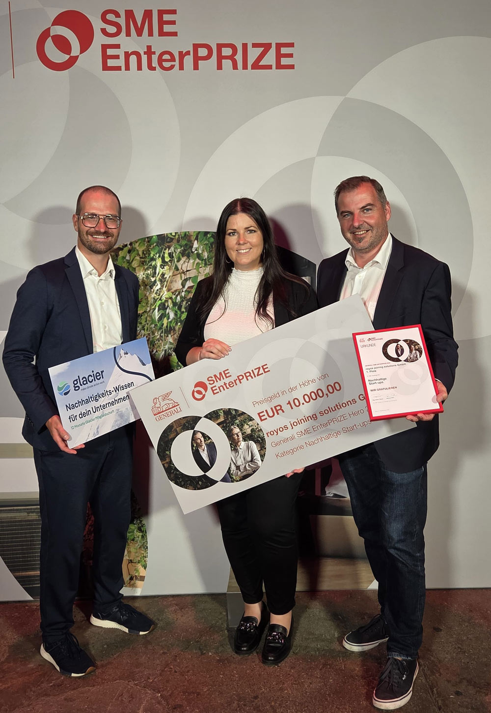 Beitragsbild vom und Link zum Beitrag "royos gewinnt Generali SME EnterPRIZE als „Nachhaltiges Start-up“"